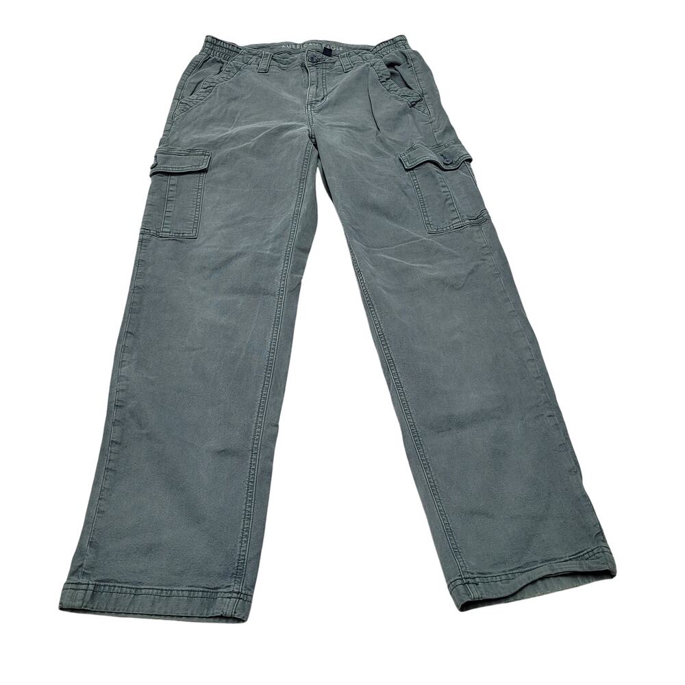 American Eagle AEO green cargo stretch utility pants jeans straight 8